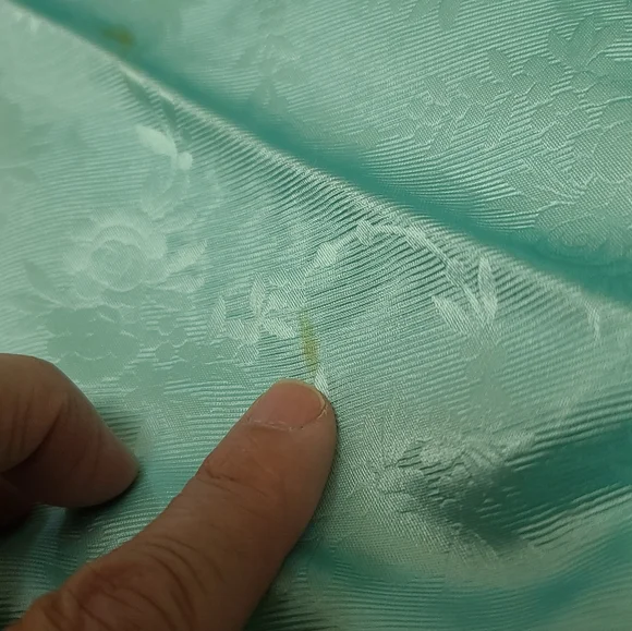 Elegant Aqua Off-Shoulder Gown, Vintage, Made In USA, Union Tag, 80's - Picture 5 of 16